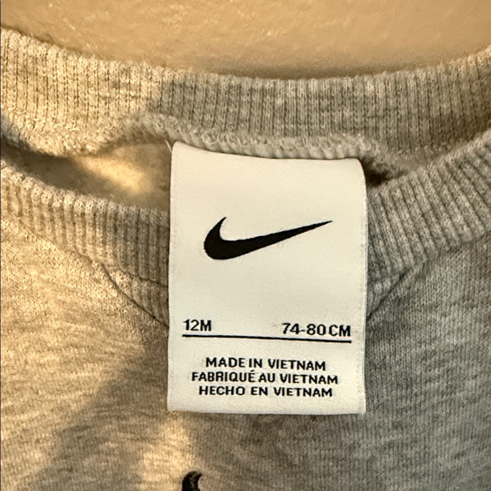 Nike Light Gray Crewneck with Black Swoosh - Picture 2 of 2
